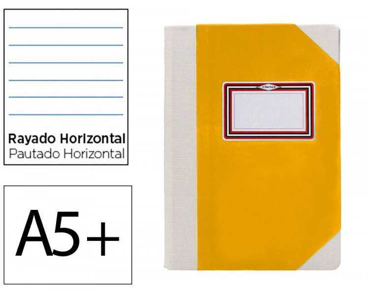 Libro cartone cosido fernandes flecha din a5+ rayado horizontal 50 hojas 100 gr amarillo