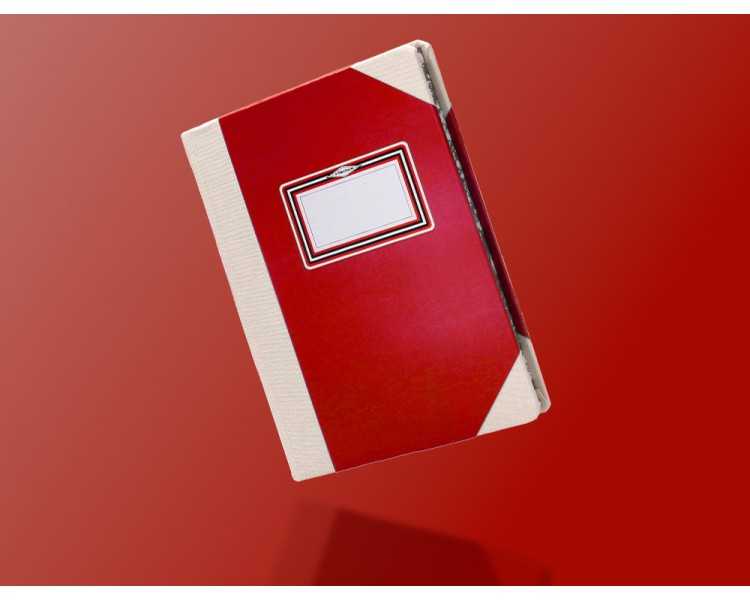Libro cartone cosido fernandes flecha din a5+ liso 50 hojas 100 gr rojo