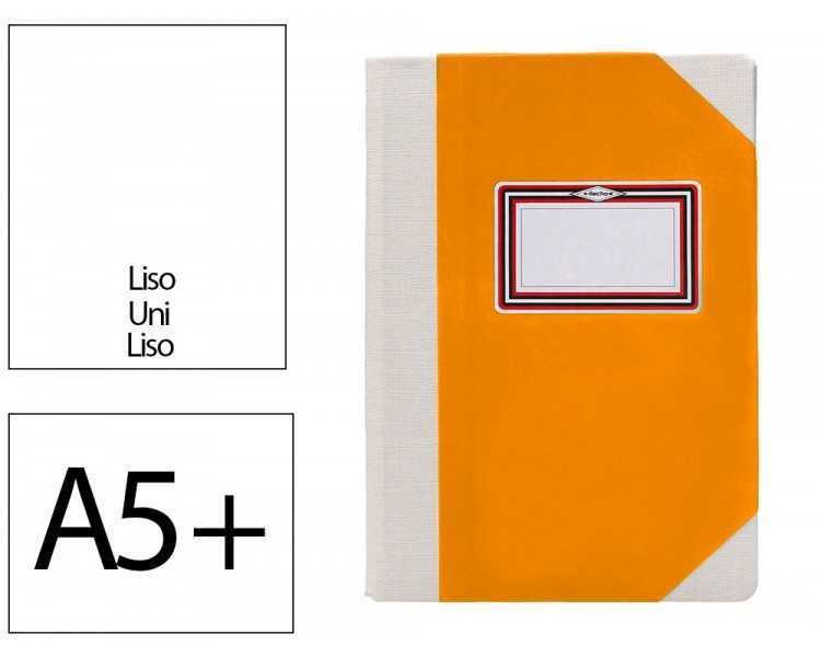 Libro cartone cosido fernandes flecha din a5+ liso 50 hojas 100 gr naranja