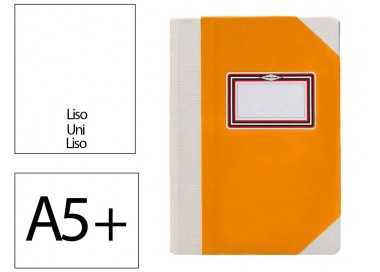 Libro cartone cosido fernandes flecha din a5+ liso 50 hojas 100 gr naranja