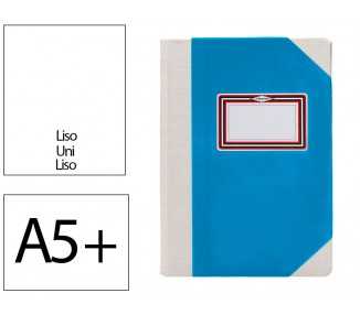 Libro cartone cosido fernandes flecha din a5+ liso 50 hojas 100 gr azul