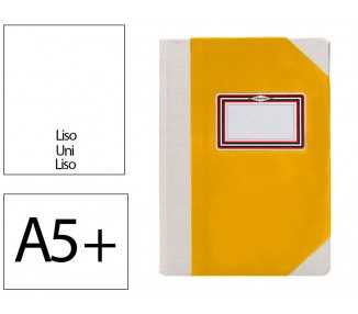 Libro cartone cosido fernandes flecha din a5+ liso 50 hojas 100 gr amarillo