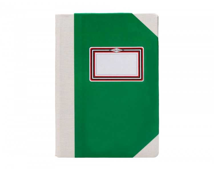 Libro cartone cosido fernandes flecha din a4+ rayado horizontal 50 hojas 100 gr verde