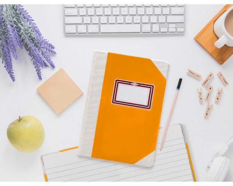Libro cartone cosido fernandes flecha din a4+ rayado horizontal 50 hojas 100 gr naranja