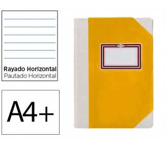 Libro cartone cosido fernandes flecha din a4+ rayado horizontal 50 hojas 100 gr amarillo