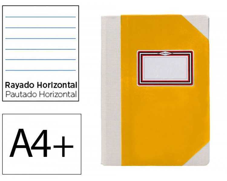 Libro cartone cosido fernandes flecha din a4+ rayado horizontal 50 hojas 100 gr amarillo