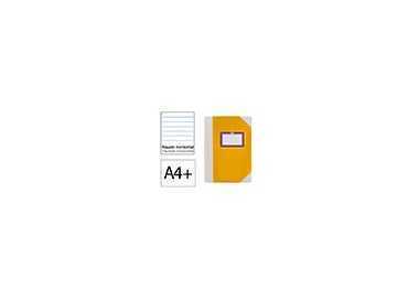 Libro cartone cosido fernandes flecha din a4+ rayado horizontal 50 hojas 100 gr amarillo