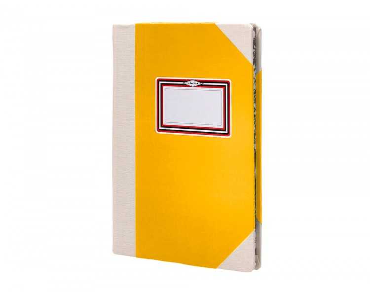 Libro cartone cosido fernandes flecha din a4+ rayado horizontal 50 hojas 100 gr amarillo
