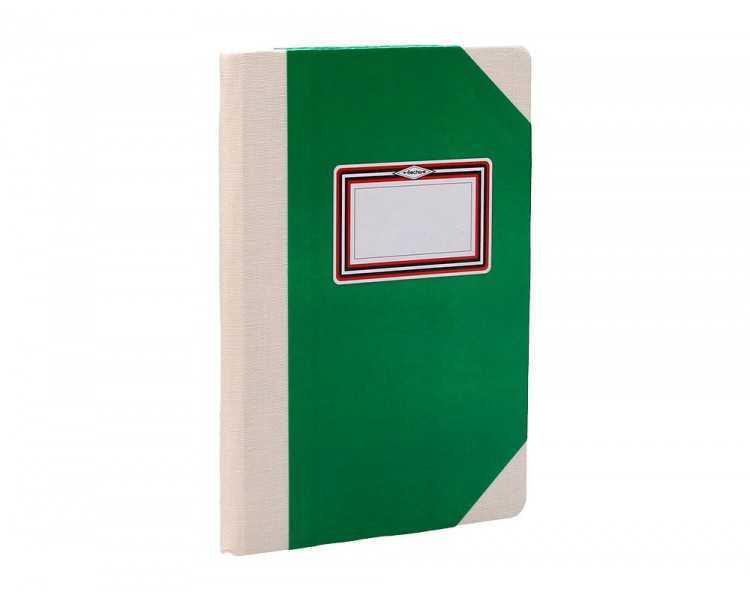Libro cartone cosido fernandes flecha din a4+ liso 50 hojas 100 gr verde