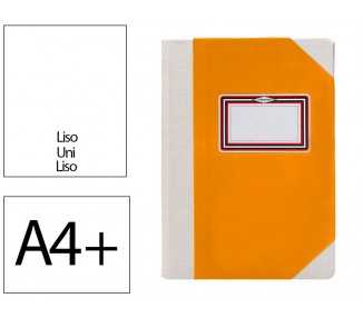 Libro cartone cosido fernandes flecha din a4+ liso 50 hojas 100 gr naranja