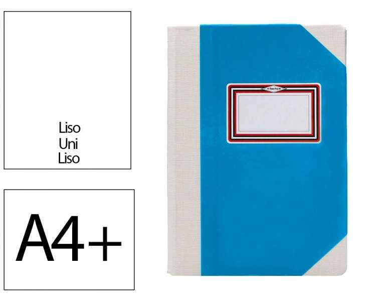 Libro cartone cosido fernandes flecha din a4+ liso 50 hojas 100 gr azul