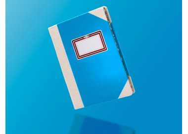 Libro cartone cosido fernandes flecha din a4+ liso 50 hojas 100 gr azul