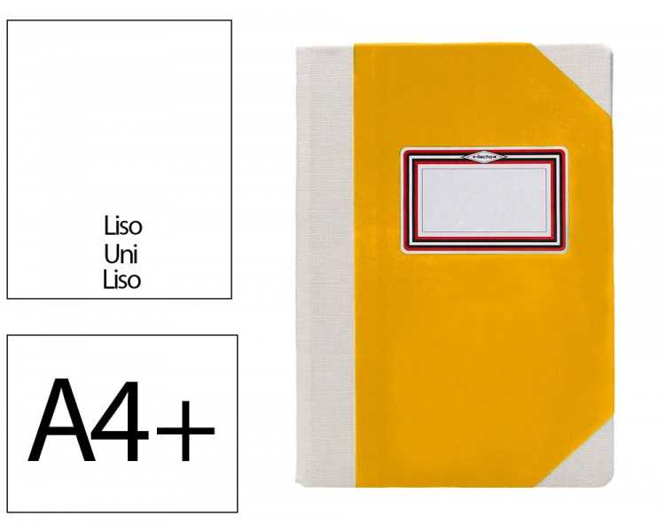 Libro cartone cosido fernandes flecha din a4+ liso 50 hojas 100 gr amarillo