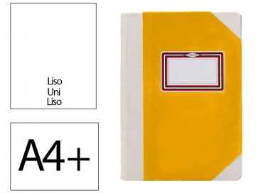 Libro cartone cosido fernandes flecha din a4+ liso 50 hojas 100 gr amarillo