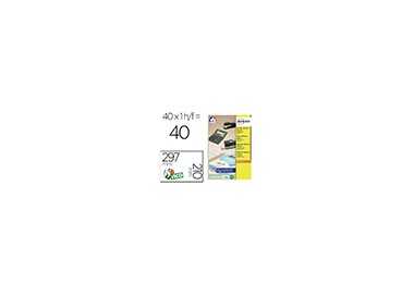 Etiqueta adhesiva avery blanca brillante laser 210x297 mm caja de 40 unidades