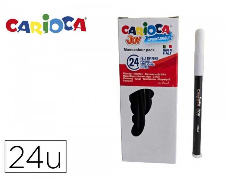 Rotulador carioca joy monocolor negro caja de 24 unidades