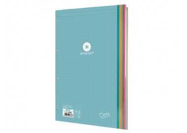 Recambio liderpapel antartik dots a4 100 hojas 90g/m2 rayado puntos 4 taladros bandas de 5 colores
