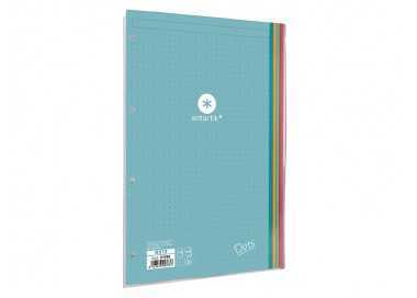 Recambio liderpapel antartik dots a4 100 hojas 90g/m2 rayado puntos 4 taladros bandas de 5 colores