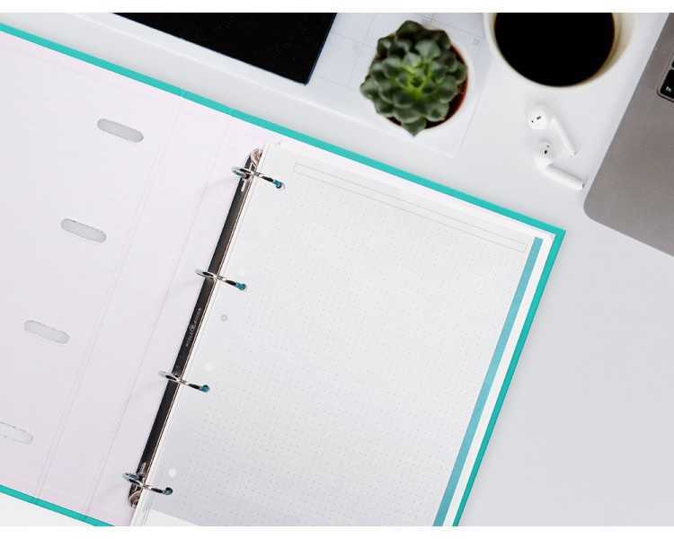 Recambio liderpapel antartik dots a4 100 hojas 90g/m2 rayado puntos 4 taladros bandas de 5 colores