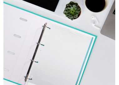 Recambio liderpapel antartik dots a4 100 hojas 90g/m2 rayado puntos 4 taladros bandas de 5 colores