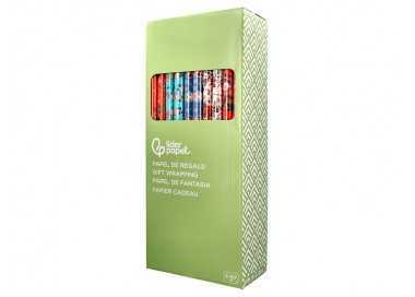 Papel de regalo liderpapel navidad rollo ancho 70 cm longitud 2 mt gramaje 60 gr diseños surtidos c-2024
