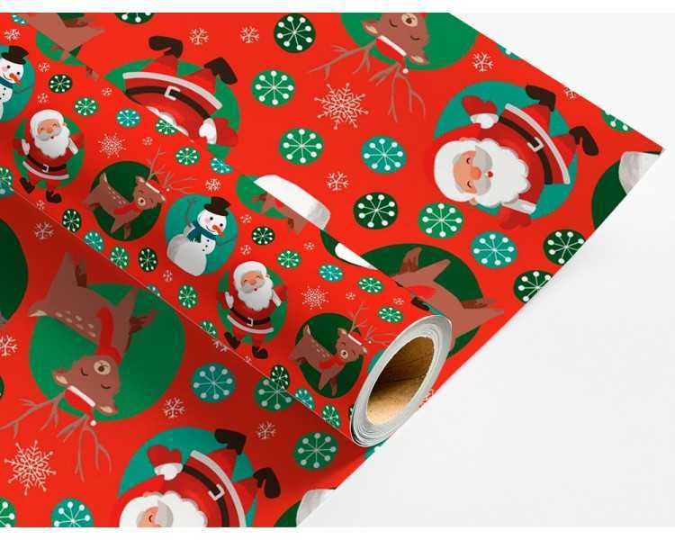 Papel de regalo liderpapel navidad rollo ancho 70 cm longitud 2 mt gramaje 60 gr diseños surtidos c-2024