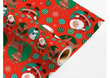 Papel de regalo liderpapel navidad rollo ancho 70 cm longitud 2 mt gramaje 60 gr diseños surtidos c-2024