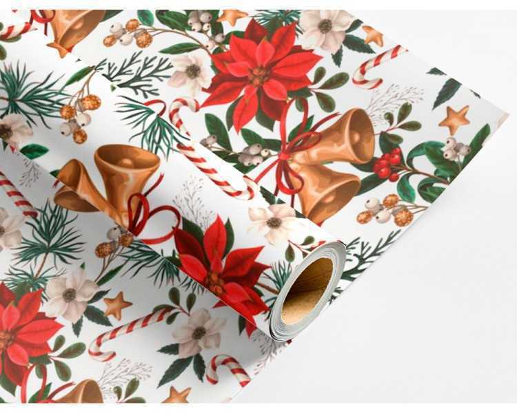 Papel de regalo liderpapel navidad rollo ancho 70 cm longitud 2 mt gramaje 60 gr diseños surtidos c-2024