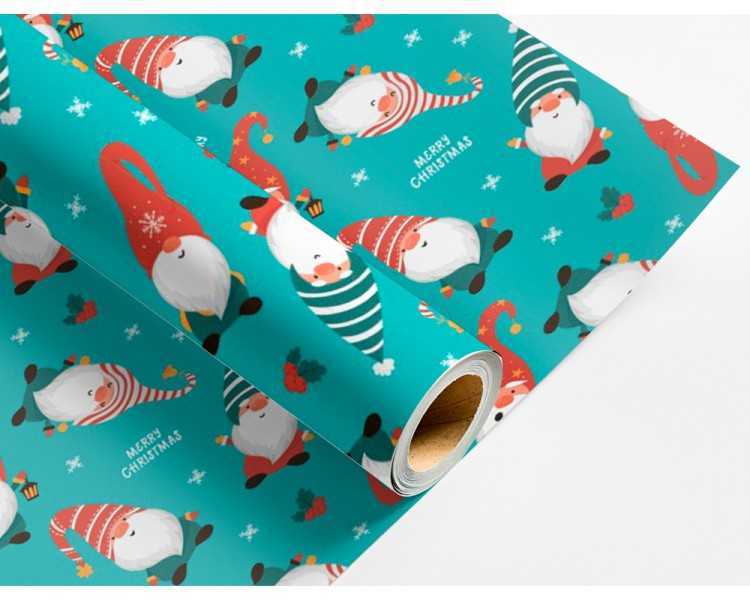 Papel de regalo liderpapel navidad rollo ancho 70 cm longitud 2 mt gramaje 60 gr diseños surtidos c-2024
