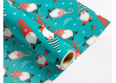 Papel de regalo liderpapel navidad rollo ancho 70 cm longitud 2 mt gramaje 60 gr diseños surtidos c-2024