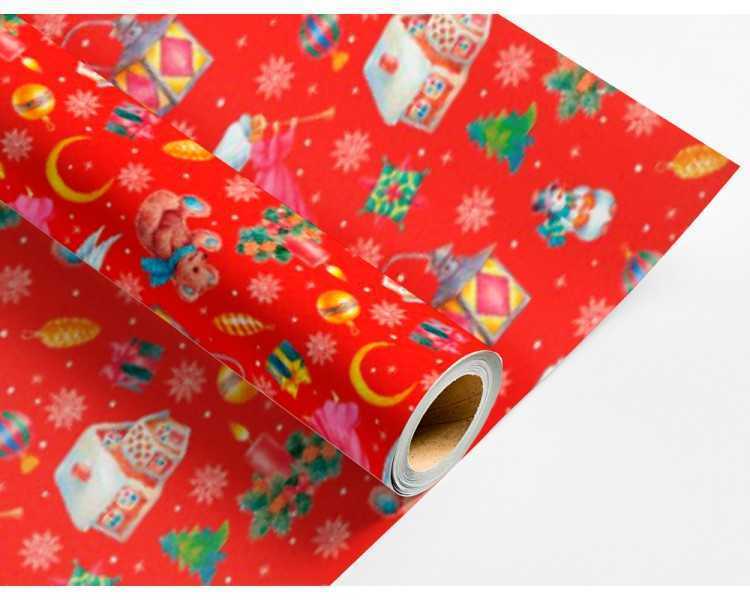 Papel de regalo liderpapel navidad rollo ancho 70 cm longitud 2 mt gramaje 60 gr diseños surtidos c-2024