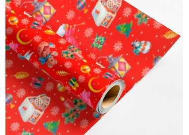 Papel de regalo liderpapel navidad rollo ancho 70 cm longitud 2 mt gramaje 60 gr diseños surtidos c-2024