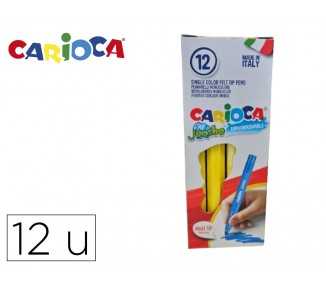 Rotulador carioca jumbo amarillo punta gruesa caja de 12 unidades