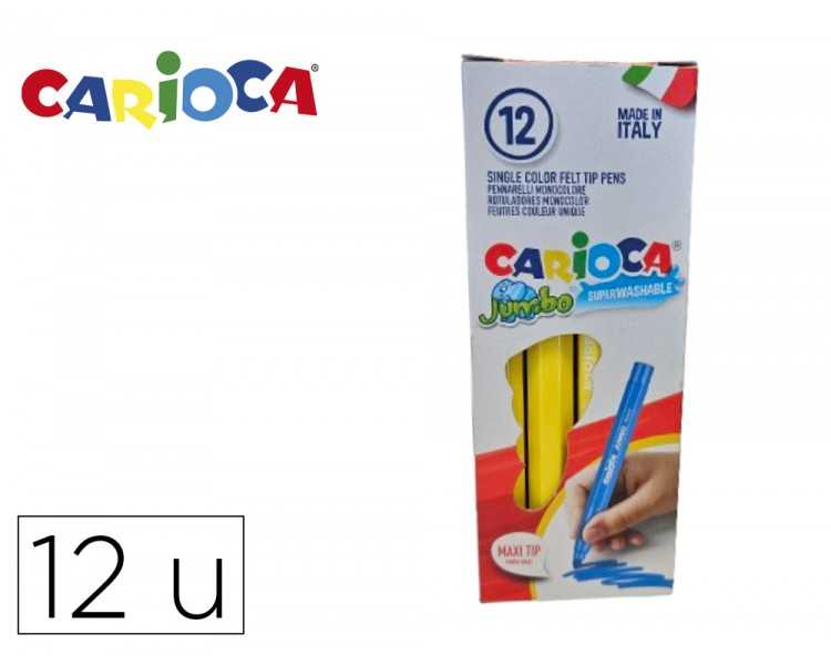 Rotulador carioca jumbo amarillo punta gruesa caja de 12 unidades