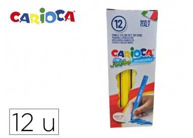 Rotulador carioca jumbo amarillo punta gruesa caja de 12 unidades