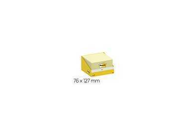Bloc de notas adhesivas quita y pon post-it 76x127 mm 100 hojas amarillo canario retractilado individualmente Bloc de notas adhesivas quita y pon post-it 76x127 mm 100 hojas amarillo canario retractilado individualmente