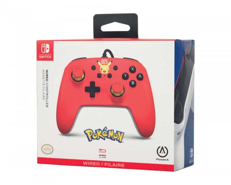 Mando power a con cable para nintendo switch laughing pikachu