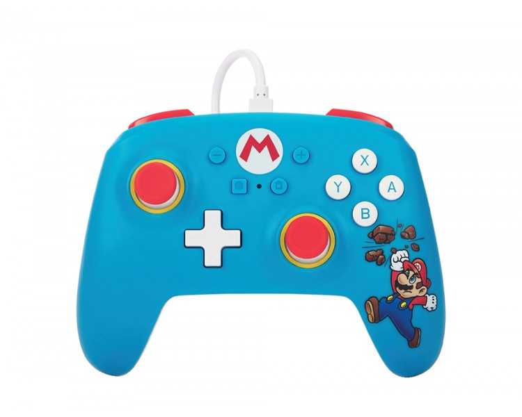 Mando power a con cable para para nintendo switch mario brick breaker
