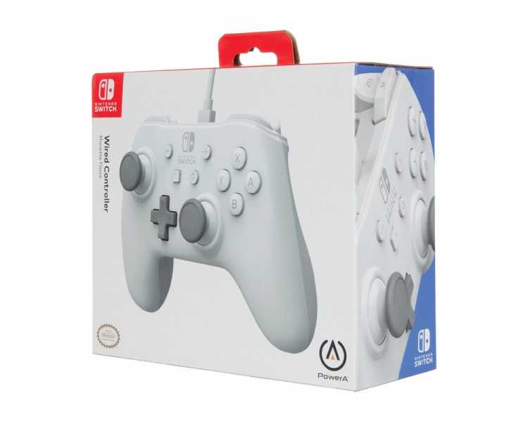 Mando power a con cable para nintendo switch blanco