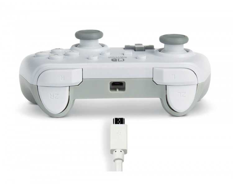 Mando power a con cable para nintendo switch blanco
