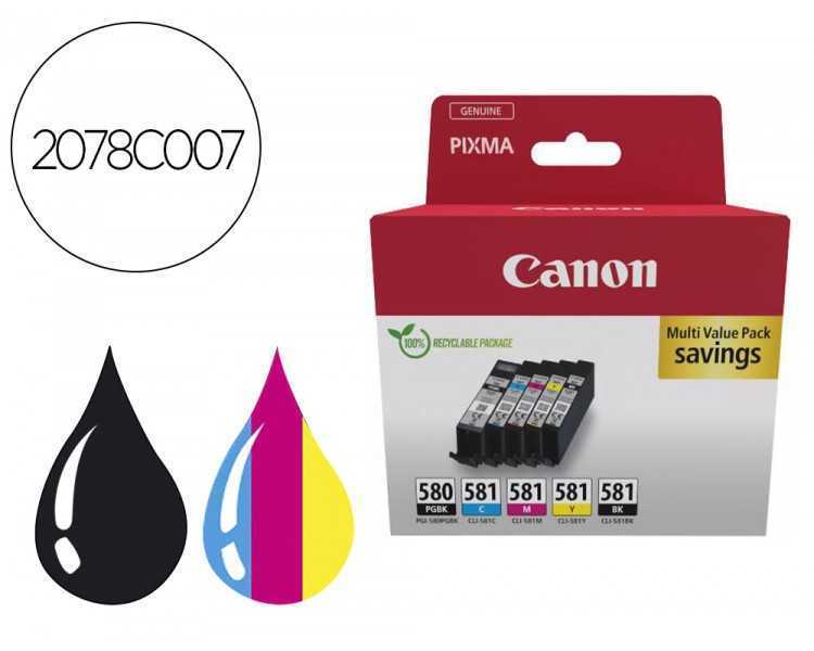 Ink-jet canon pixma multi value pack pgi580bk / cli581cmybk ecopack