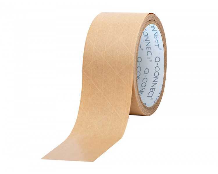 Cinta adhesiva q-connect kraft reforzado 50mt x 50 mm para embalaje