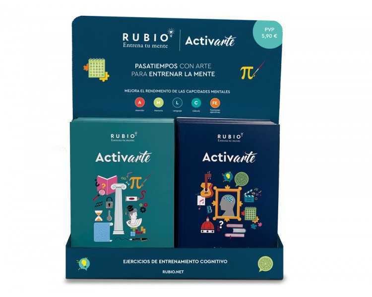Cuaderno rubio entrena tu mente activarte expositor sobremesa 10 unidades n 1 y 10 unidades n 2