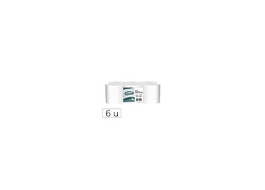 Papel secamanos amoos industrial 2 capas 32g/m2 blanco 90 mt paquete de 6 rollos