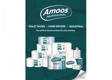 Papel secamanos amoos industrial 2 capas 32g/m2 blanco 90 mt paquete de 6 rollos