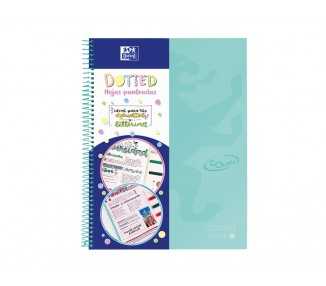 Cuaderno espiral oxford europeanbook 0 school touch tapa extradura din a4+ 80 hojas puntos verde menta
