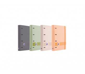 Carpeta con recambio oxford europeanbinder boreal din a4+ 4 anillas 35 mm recambio 100 hojas cuadro 5 mm colores