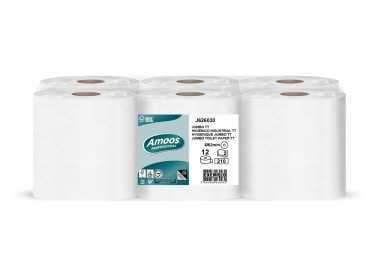 Papel higienico amoos jumbo industrial 2 capas 30g/m2 paquete de 12 rollos