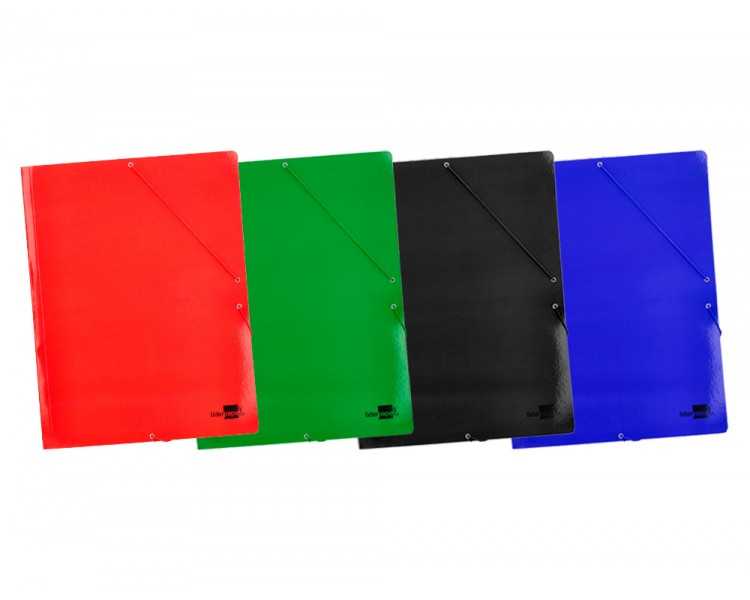 Carpeta liderpapel gomas din a3 3 solapas carton plastificado 800 gr colores surtidos
