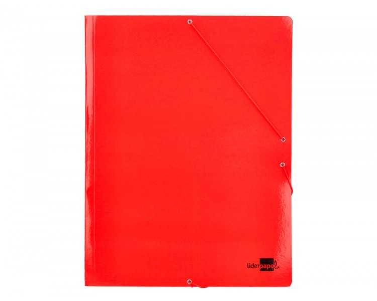 Carpeta liderpapel gomas din a3 3 solapas carton plastificado 800 gr colores surtidos